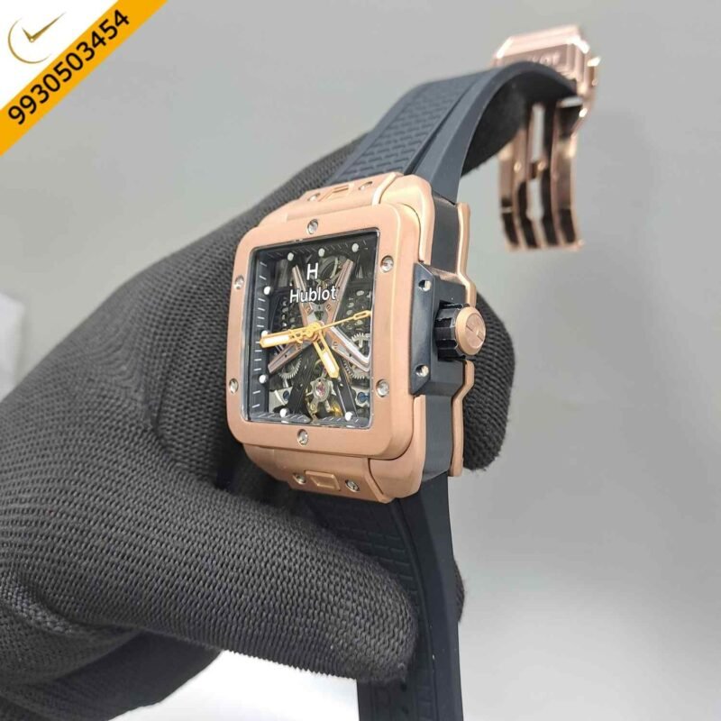 Hublot Square Bang Unico King Tourbillon Rose Gold Black Edition Swiss Automatic Watch - Image 2