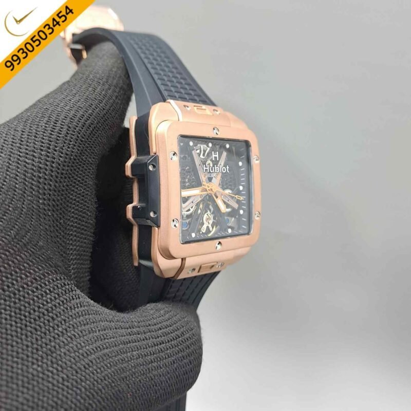 Hublot Square Bang Unico King Tourbillon Rose Gold Black Edition Swiss Automatic Watch - Image 3
