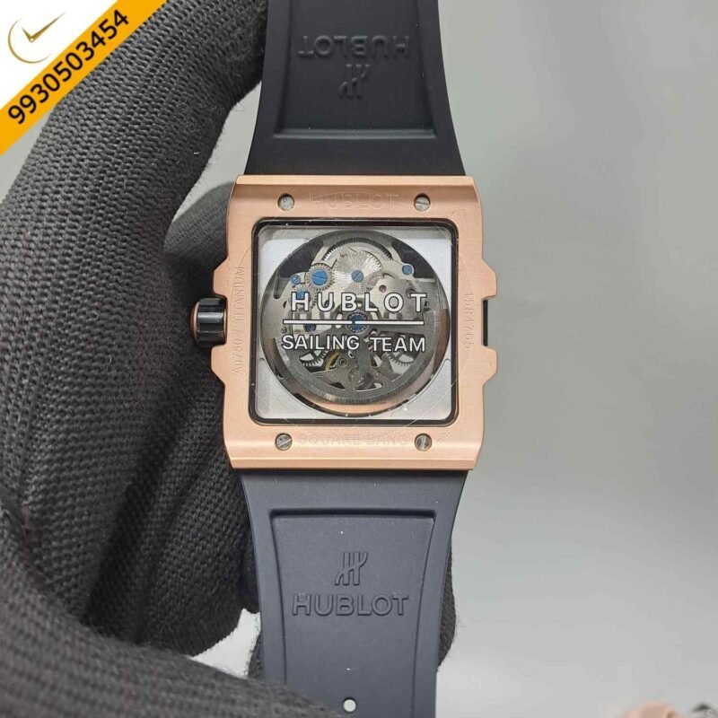 Hublot Square Bang Unico King Tourbillon Rose Gold Black Edition Swiss Automatic Watch - Image 4