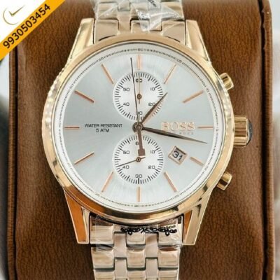 Hugo Boss Jet Gold White Dial Swiss Chronograph Watch