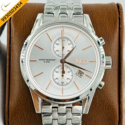 Hugo Boss Jet Steel White Dial Swiss Chronograph Watch