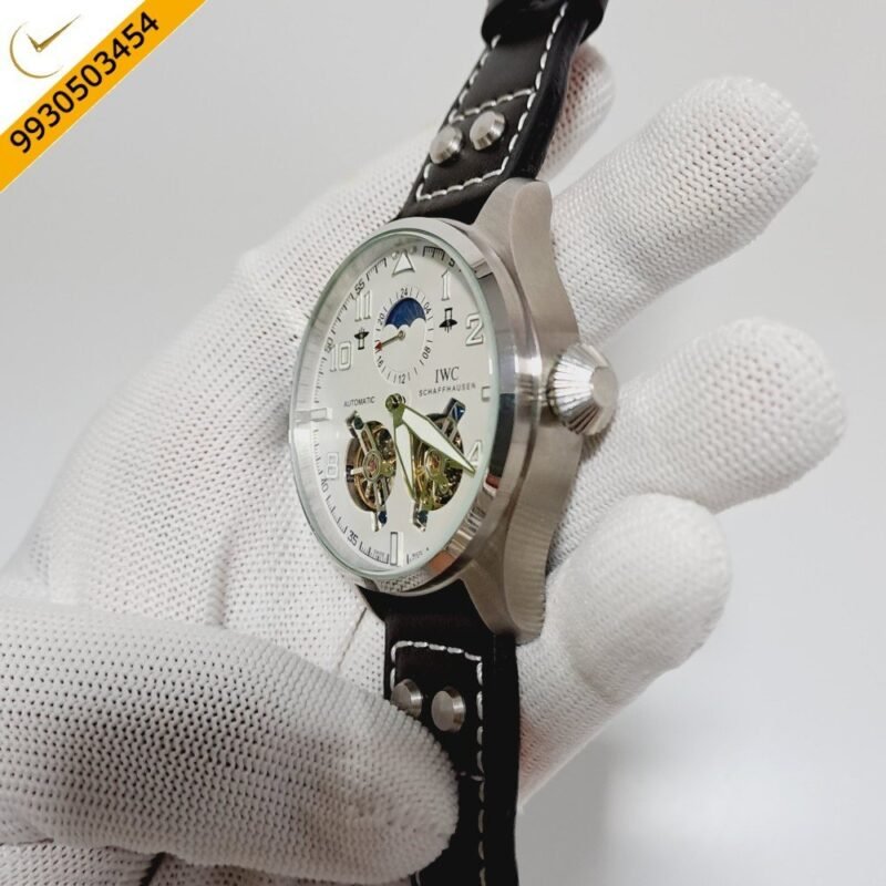 I W C Big Pilot Double Tourbillon Silver White Dial Swiss Automatic Watch - Image 3