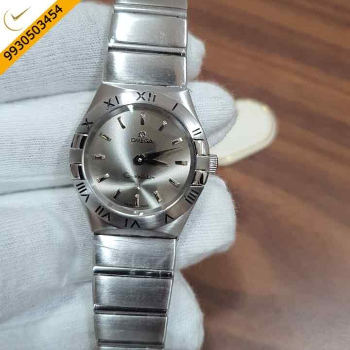Omega Constellation Full Silver Stick Marker Grey Dial Watch