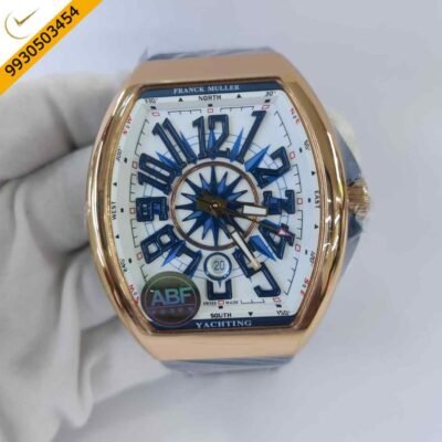 Franck Muller Vanguard Yatching Alligator White Dial Swiss ETA Automatic Watch