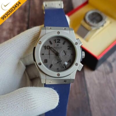 Hublot Vendom 3 Chronograph Grey Dial Blue Rubber Strap Watch