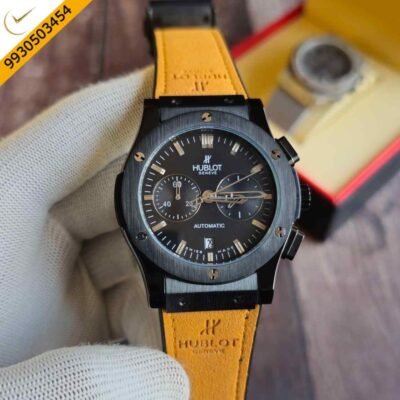 Hublot Classic Fusion Chronograph Black Dial Brown Leather Strap Watch