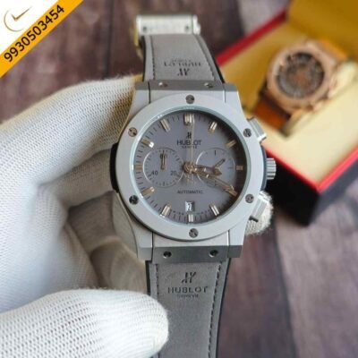 Hublot Classic Fusion Chronograph Grey Leather Strap Watch