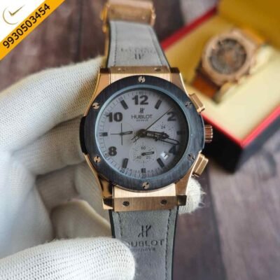 Hublot Vendom 3 Chronograph Full Grey Rose Gold Case Leather Strap Watch