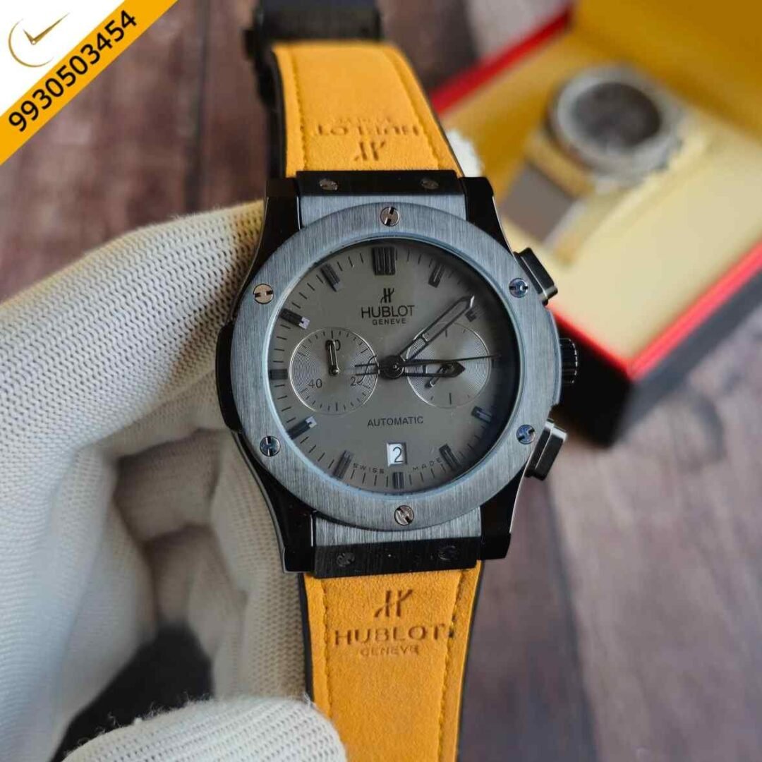 Hublot Classic Fusion Chronograph Grey Dial Brown Leather Strap Watch