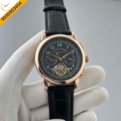 A. Lange & Shone Turbograph Limited Edition Rose Gold Black Dial Swiss ETA Automatic Watch