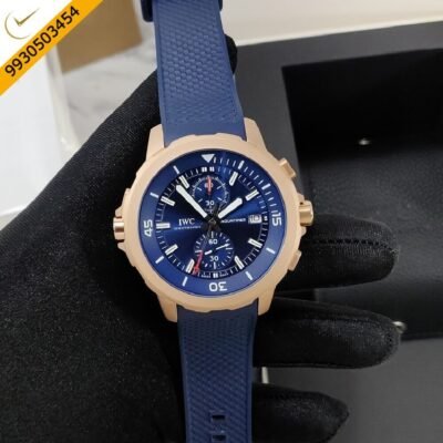 IWC Aquatimer Blue Dial Blue Rubber Strap Swiss Watch