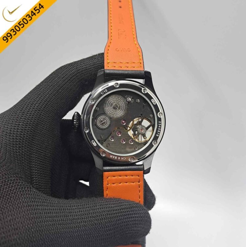 IWC Moonphase Big Pilot Black Rose Gold Dial Black Leather Strap Swiss Automatic Watch - Image 4