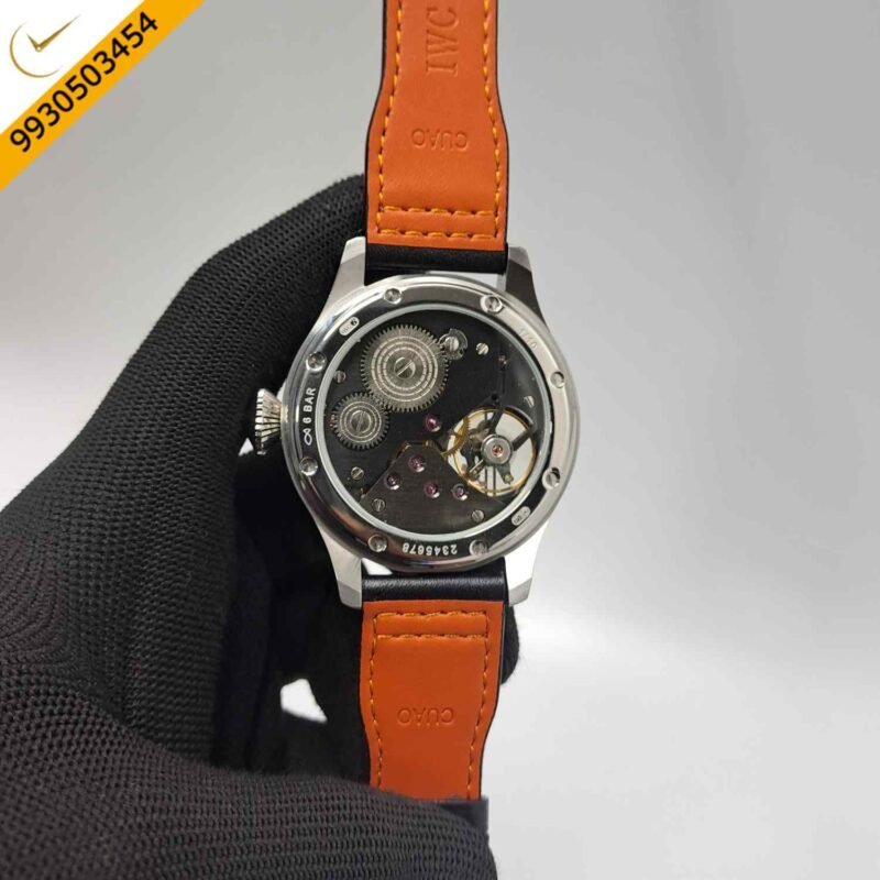 IWC Moonphase Big Pilot Rose Gold Edition Grey Leather Strap Swiss Automatic Watch - Image 4