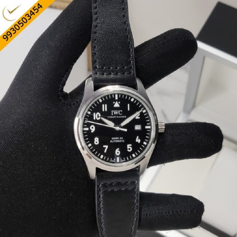 IWC PILOT’S Black Dial Black Leather Strap Automatic Watch