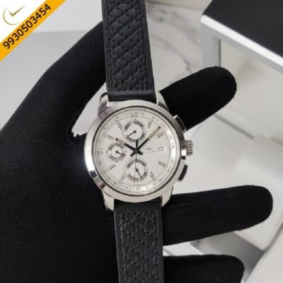 IWC Schaffhausen Ingenieur White Dial Black Leather Strap Automatic Watch