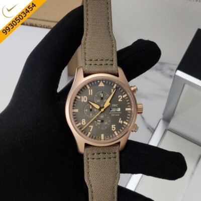 IWC PILOT’S TOPHATTERS Brown Dial Brown Leather Strap Swiss Watch