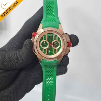 Jacob & Co Epic X Chronograph Rose Gold Diamond Green Dial Swiss Watch