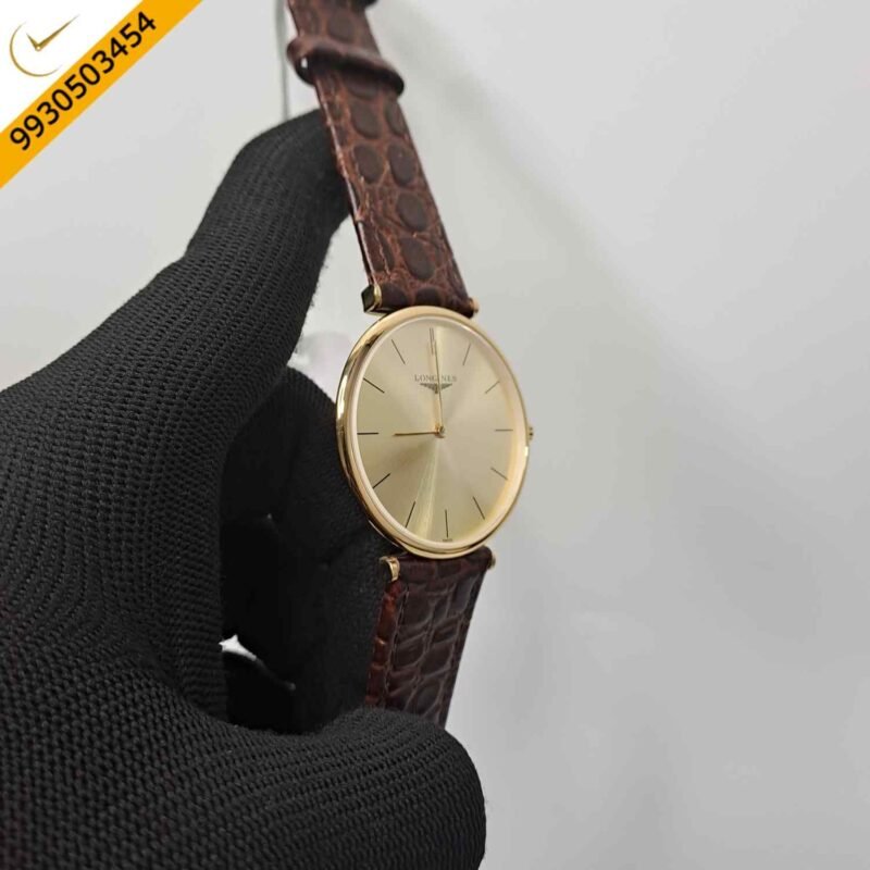 Longines La Grande Classique Full Gold Brown Leather Strap Swiss Watch - Image 2