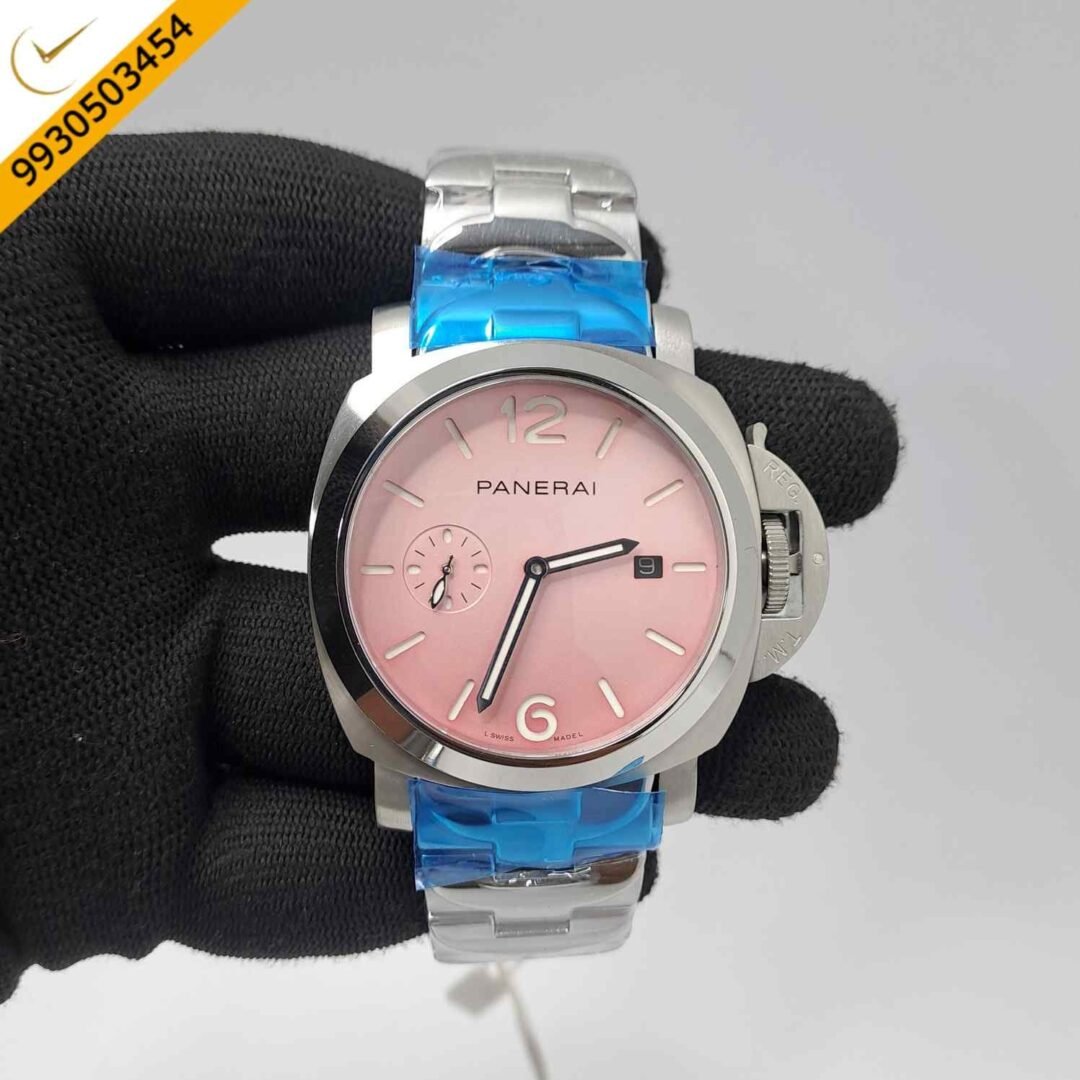Luminor Panerai Steel Due Pastello Pink Dial Limited Edition Swiss Automatic Watch