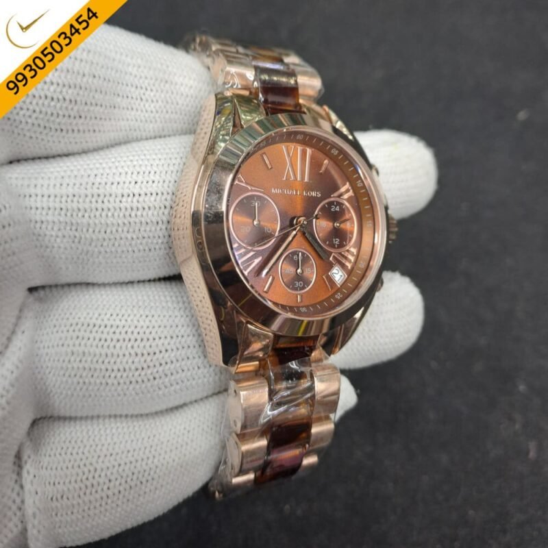 Michael Kors Analog Dual Tone Brown Dial Swiss Watch - Image 2