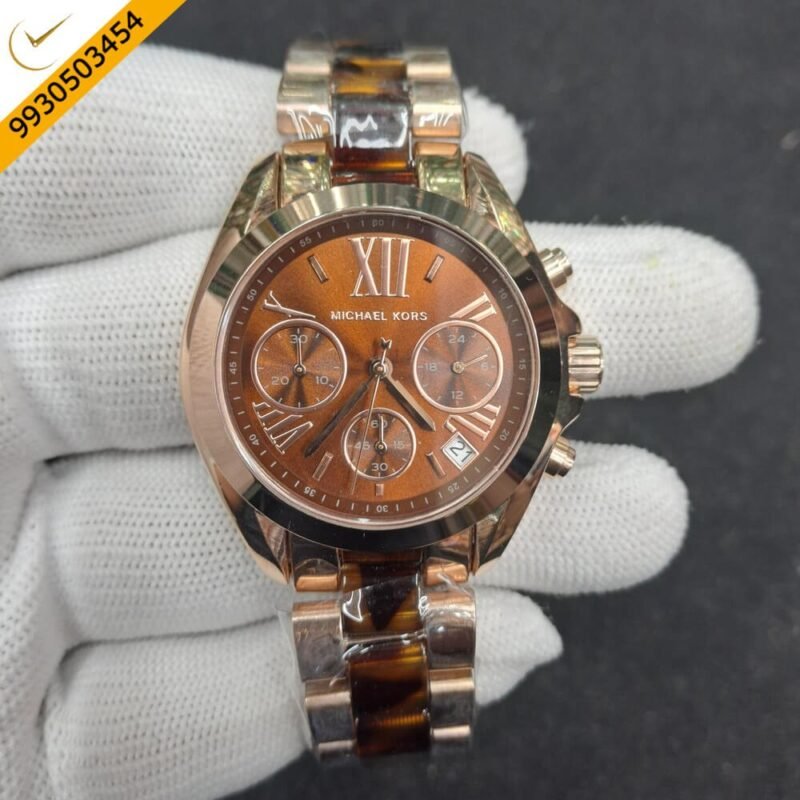 Michael Kors Analog Dual Tone Brown Dial Swiss Watch