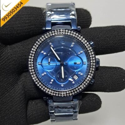 Michael Kors Chronograph Dark Blue Edition Women’s Watch Swiss Watch'