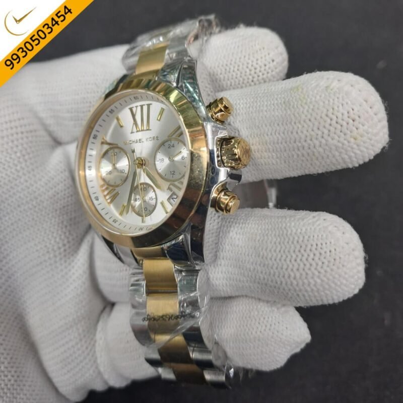 Michael Kors Chronograph Dual Tone Silver Dial Swiss Watch - Image 3