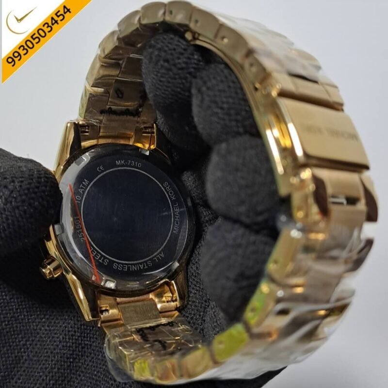 Michael Kors Chronograph Full Gold Diamond Studded Dial Swiss Watch - Image 4