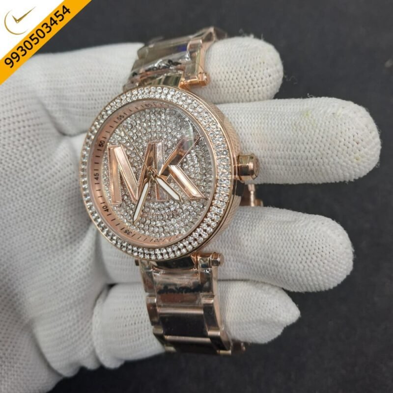 Michael Kors Diamond Studded Dial Full Rose Gold Swiss Watch - Image 3