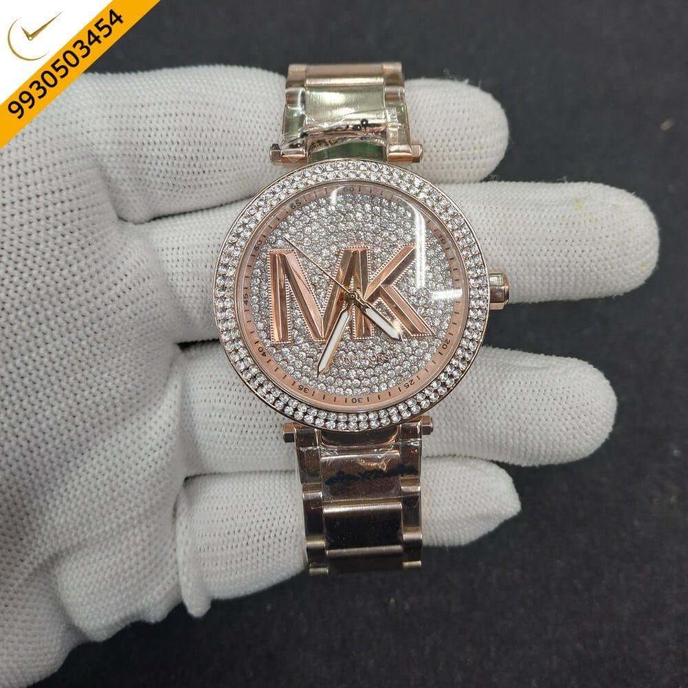 Michael Kors Diamond Studded Dial Full Rose Gold Swiss Watch