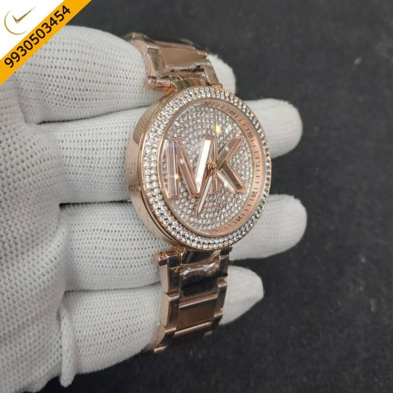 Michael Kors Diamond Studded Dial Full Rose Gold Swiss Watch - Image 2