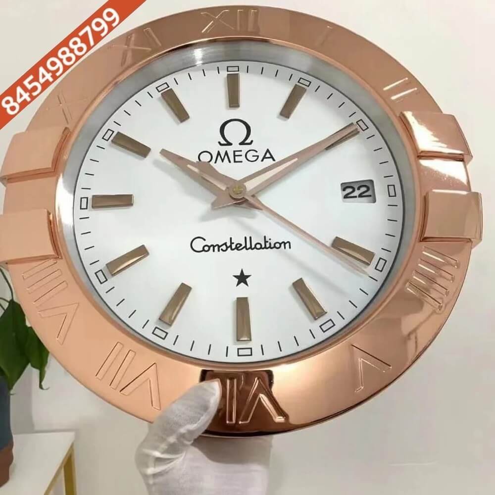 Omega Constallation Rose Gold White Dial Wall Clock