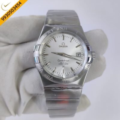 Omega Constellation Double Eagle Full Silver White Dial Stick Marker Swiss Automatic Watch