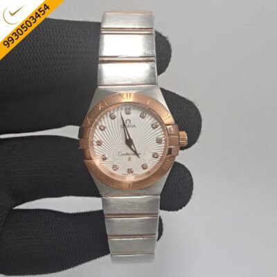 Omega Constellation Dual Tone Diamond Marker White Dial Swiss Watch