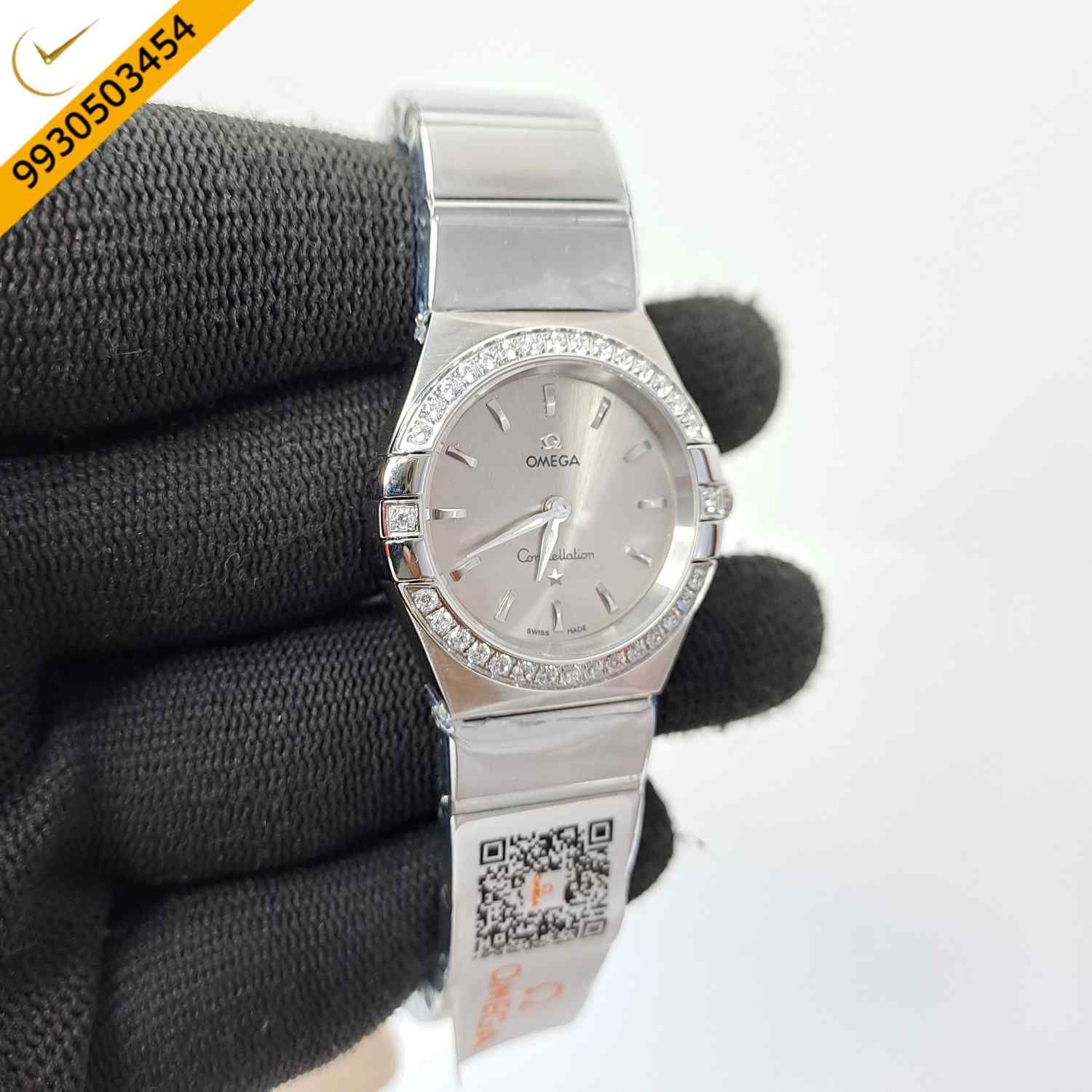 Omega Constellation Steel Diamond Bazel Stick Marker Grey Dial Swiss Watch - Image 3