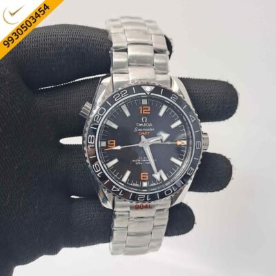 Omega Diver Planet Ocean 600M GMT Steel Black Dial Orange Number Swiss Automatic Watch