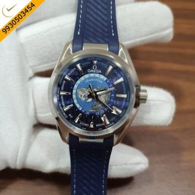 Omega Seamaster Aqua Tera World Time Blue Swiss Automatic Watch