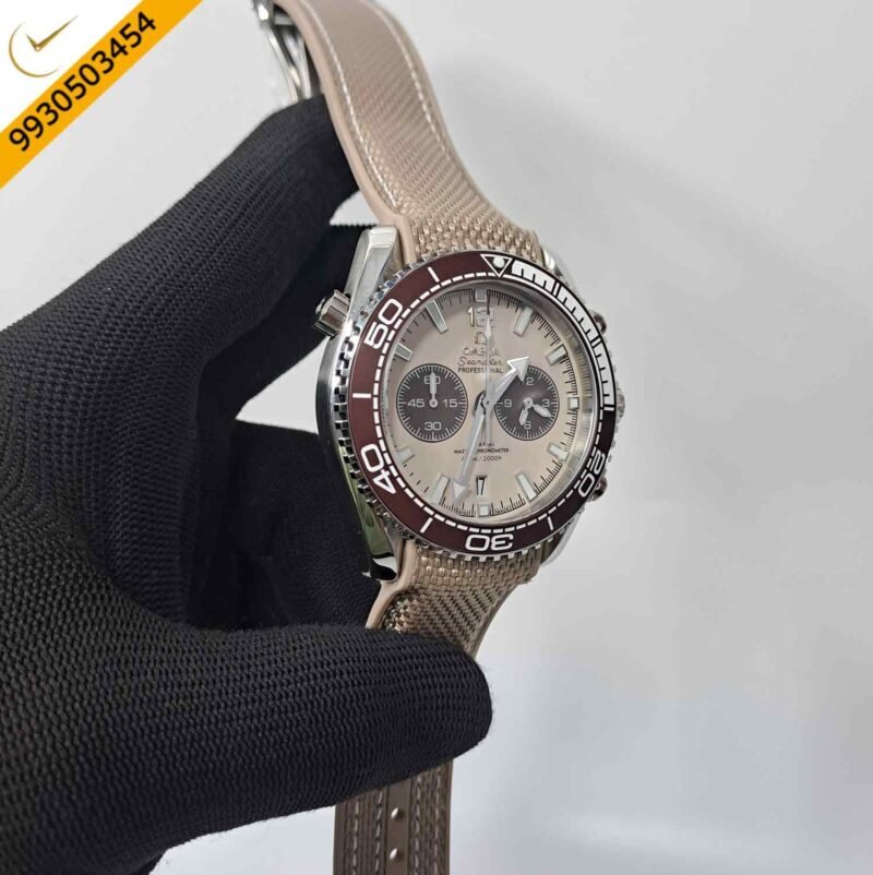 Omega Seamaster Planet Ocean 600M Full Beige Swiss Watch - Image 3