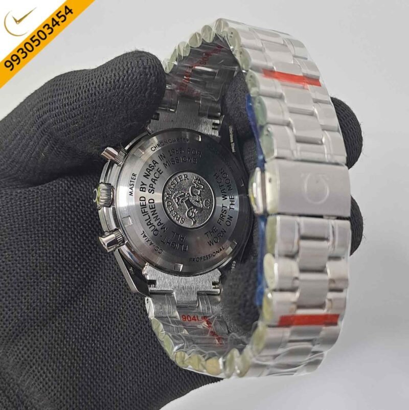 Omega Speedmaster Blue Dial Silver Black Dial Swiss Watch - Image 4