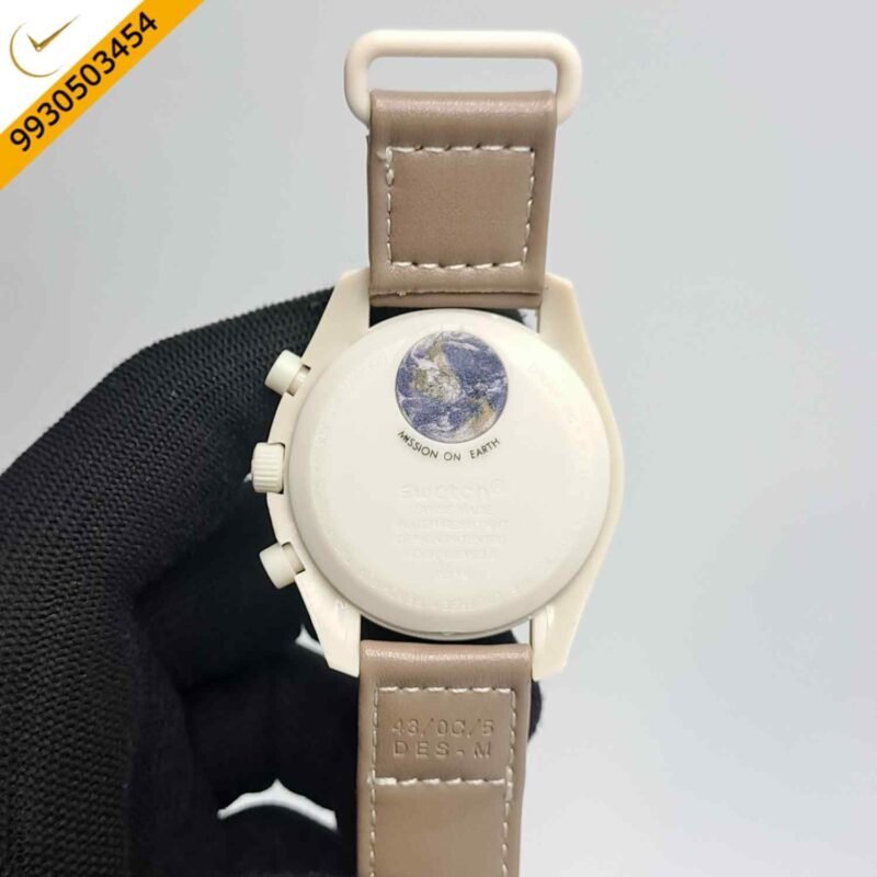 Omega Speedmaster Swatch Moonswatch Mission On Earth Brown Chronograph Swiss Watch - Image 4