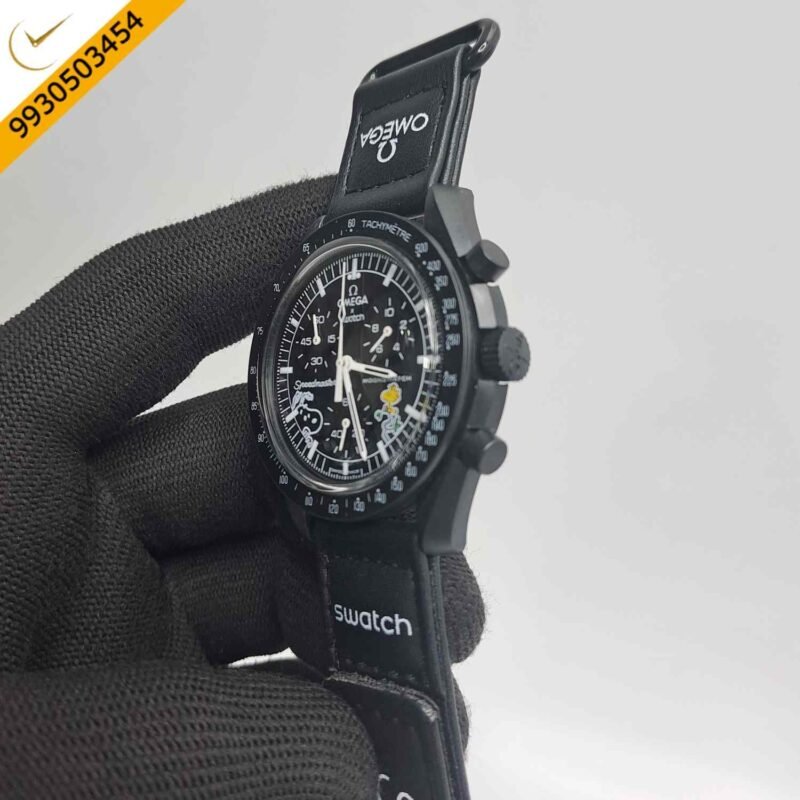 Omega Speedmaster Swatch Moonswatch Mission To The Moon Black Edition Chronograph Swiss Watch - Image 3