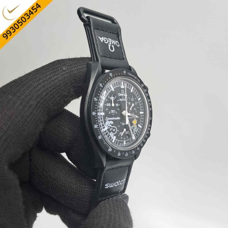 Omega Speedmaster Swatch Moonswatch Mission To The Moon Black Edition Chronograph Swiss Watch - Image 2