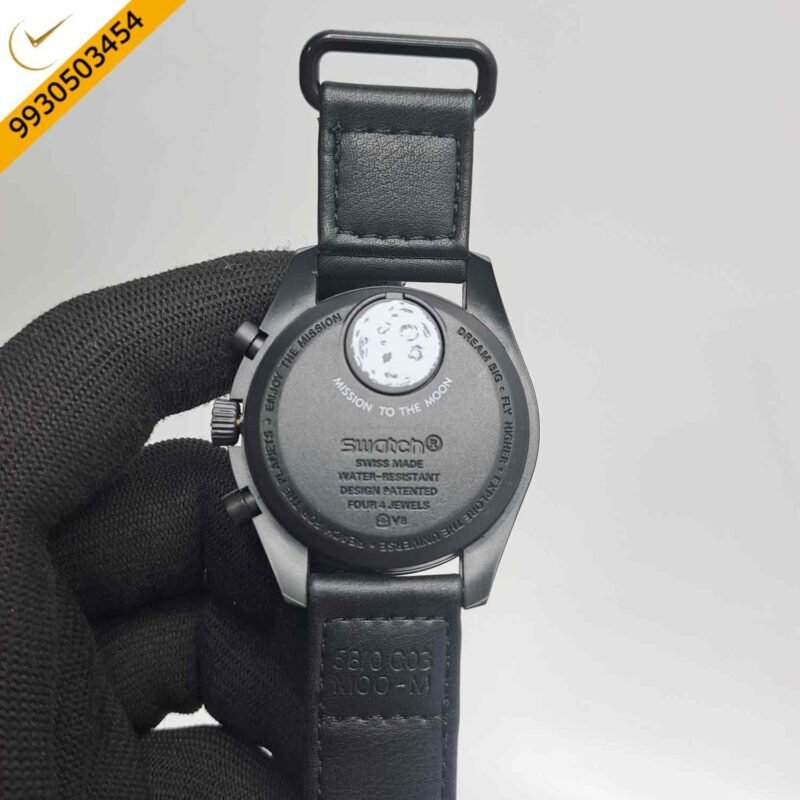 Omega Speedmaster Swatch Moonswatch Mission To The Moon Black Edition Chronograph Swiss Watch - Image 4