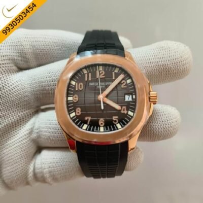 Patek Philippe Aquanaut Rose Gold Black Rubber Strap Swiss ETA Caliber 5168G Valjoux Movement Automatic Watch