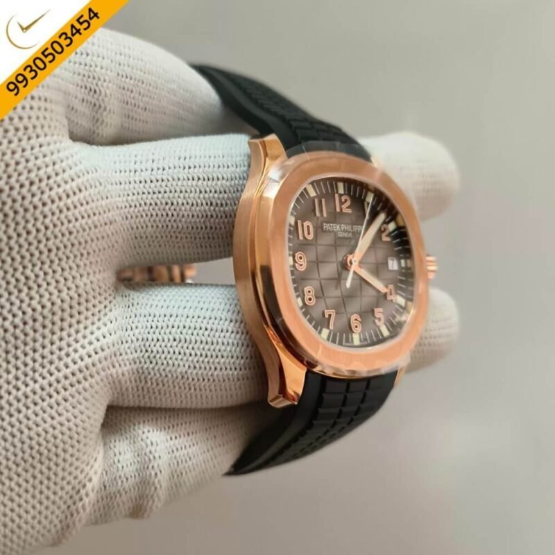 Patek Philippe Aquanaut Rose Gold Black Rubber Strap Swiss ETA Caliber 5168G Valjoux Movement Automatic Watch - Image 3