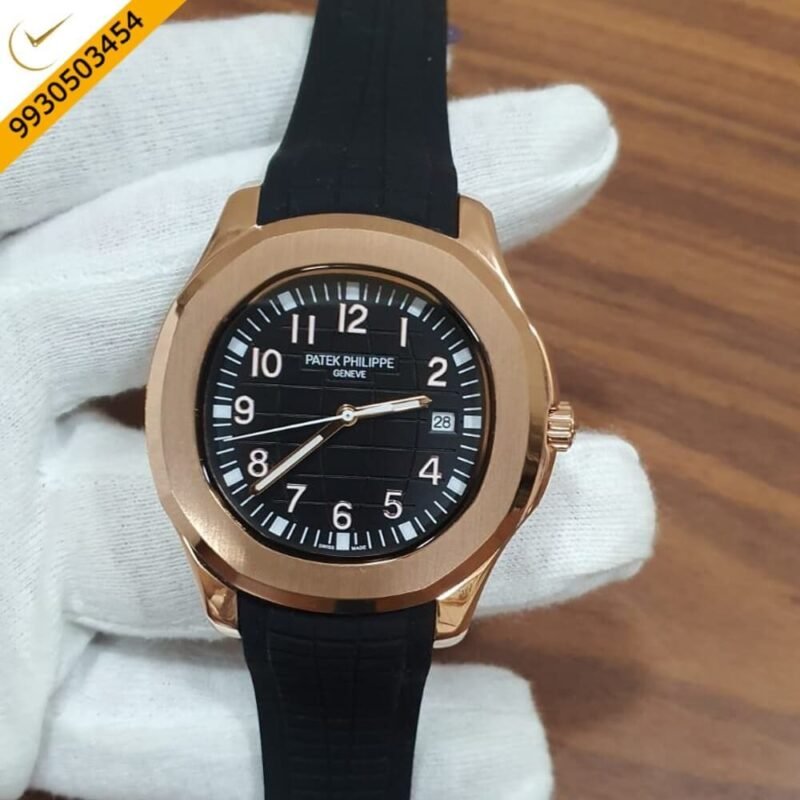 Patek Philippe Aquanaut Rose Gold Black Swiss Automatic Watch