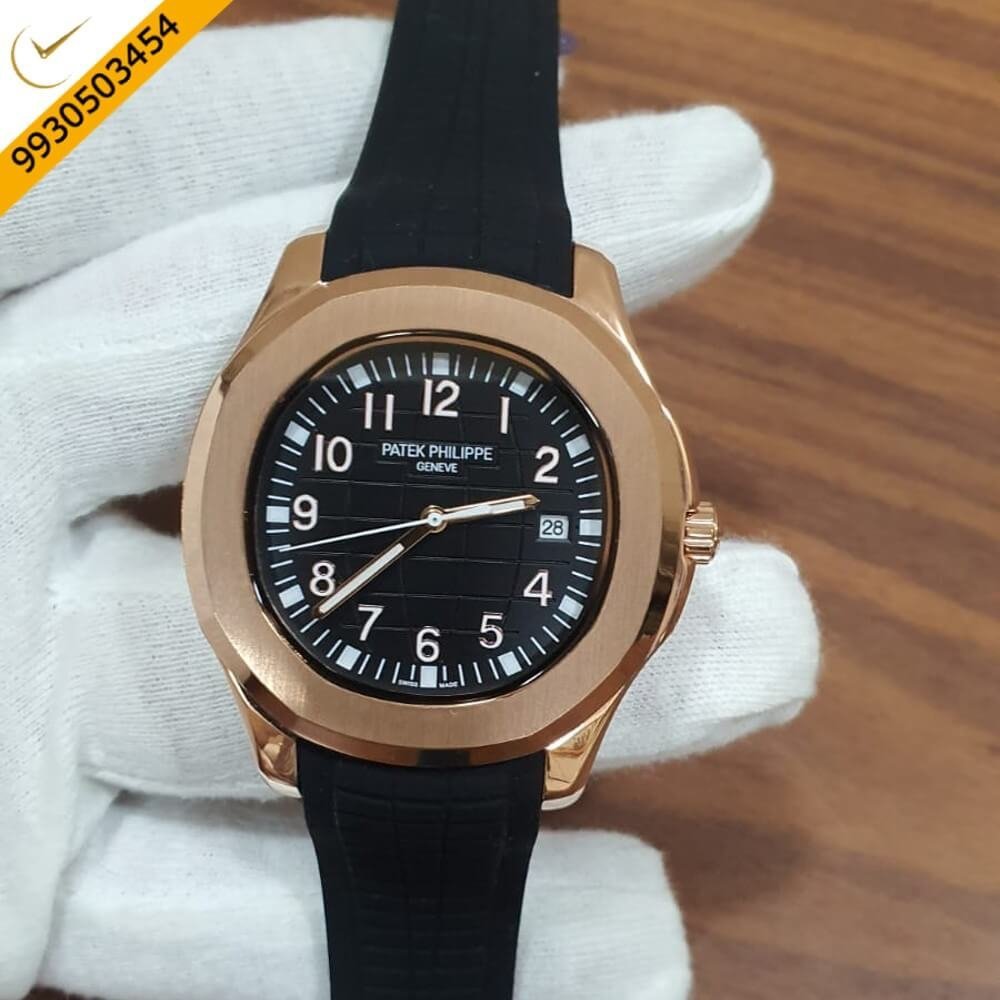 Patek Philippe Aquanaut Rose Gold Black Swiss Automatic Watch