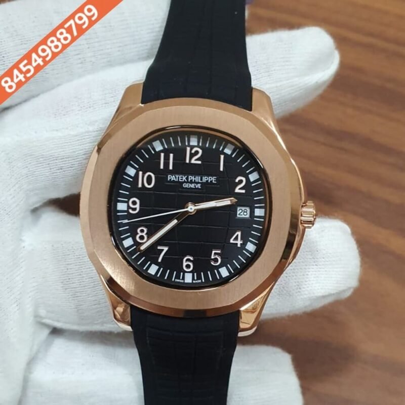 Patek Philippe Aquanaut Rose Gold Black Swiss Automatic Watch - Image 2
