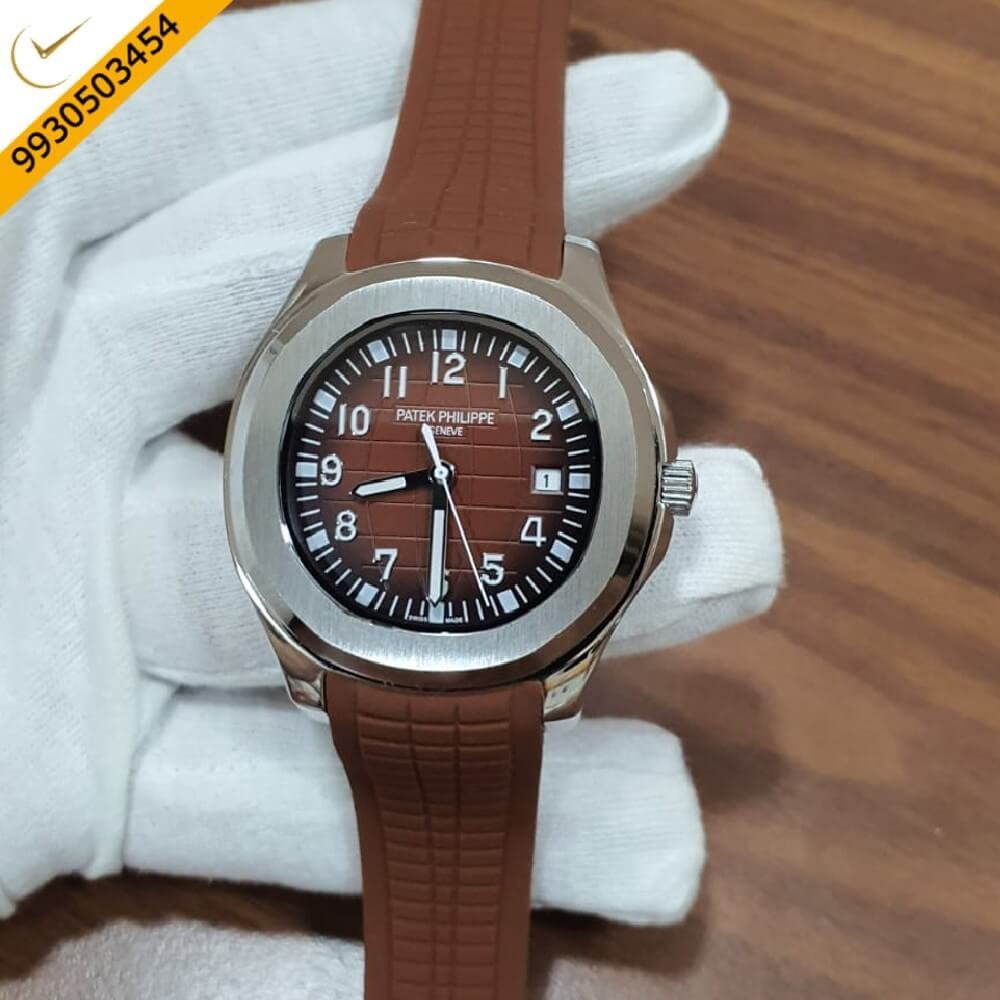 Patek Philippe Aquanaut Silver Brown Dial Swiss Automatic Watch