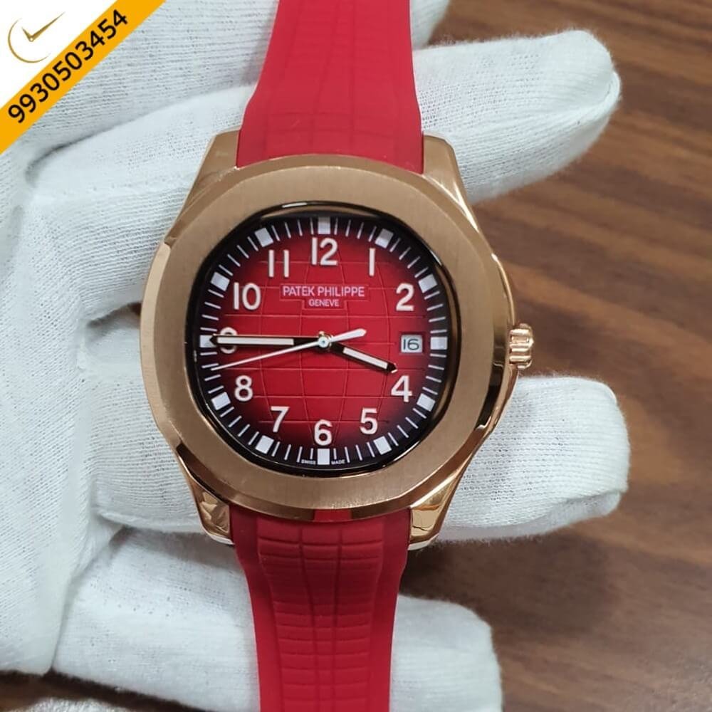 Patek Philippe Aquanaut Rose Gold Red Swiss Automatic Watch